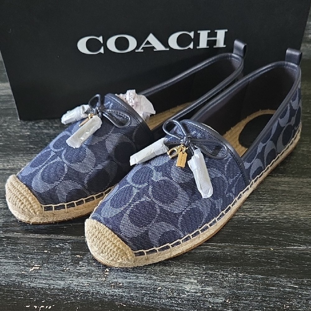 Coach Blue Patterned Espadrille Shoes